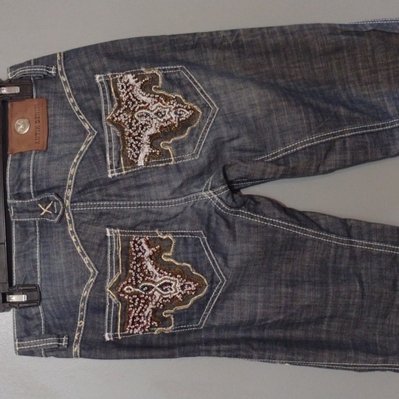 ANTIK denim beaded jeans Y2k style embellished size 29 light distressing Bootcut - Picture 5 of 16